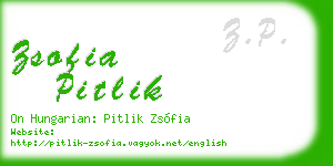 zsofia pitlik business card