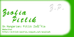 zsofia pitlik business card